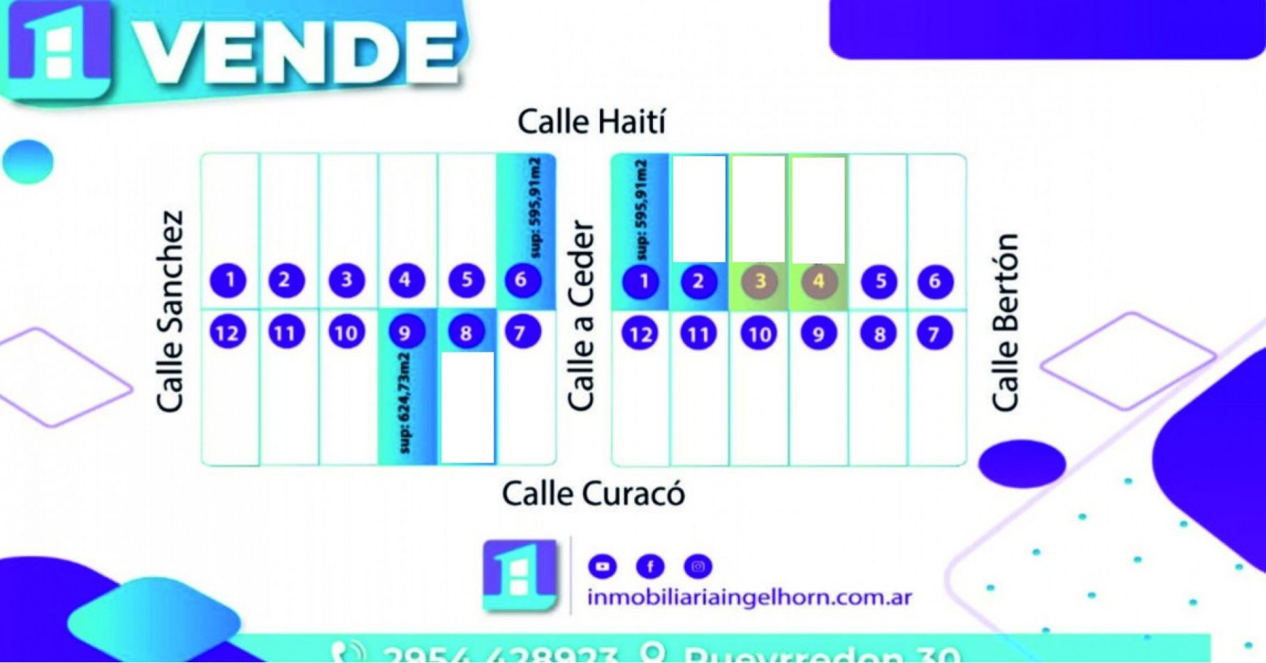 Loteo sobre calle Berton y Haiti